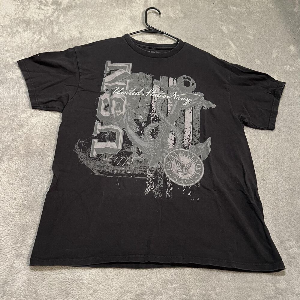 United States Navy Shirt Mens Extra Large Black USN Anchor Graphic Military